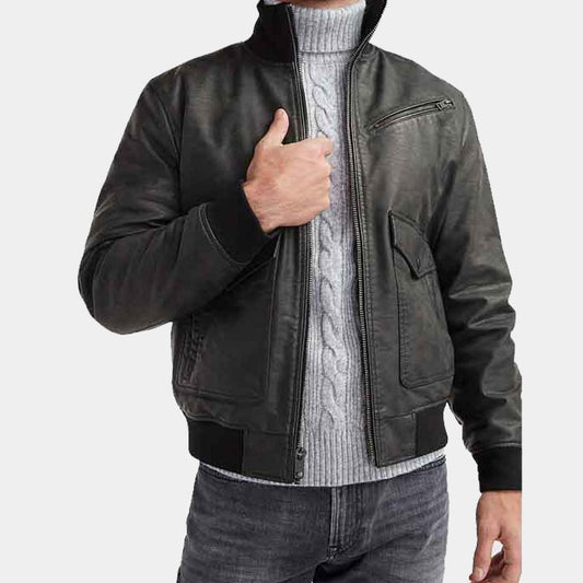 Buy Best Premium Genuine New Style Look Vegan Leather Bomber Jacket For Sale