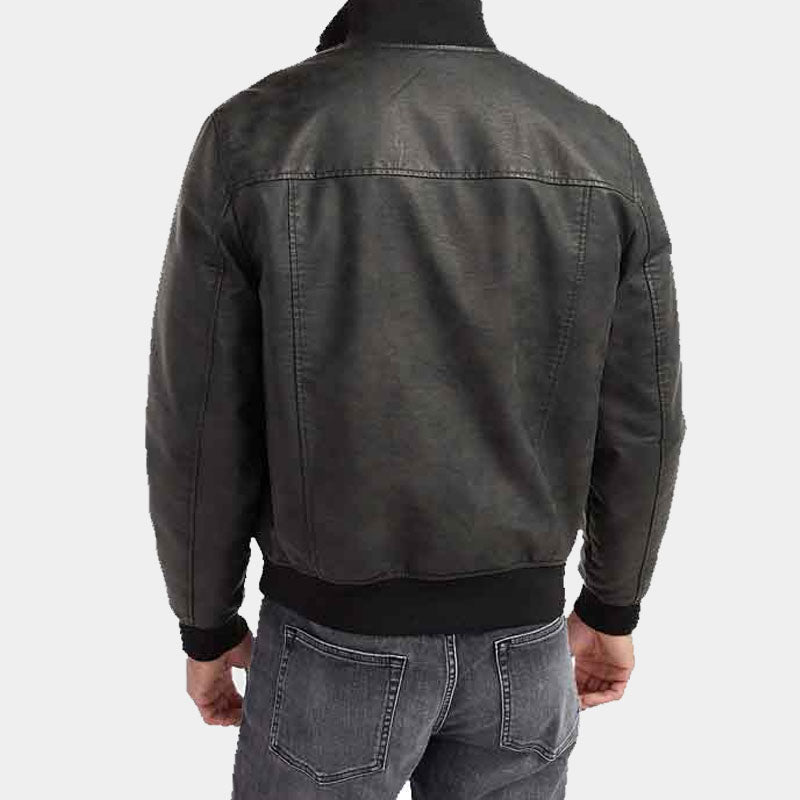 Buy Best Premium Genuine New Style Look Vegan Leather Bomber Jacket For Sale