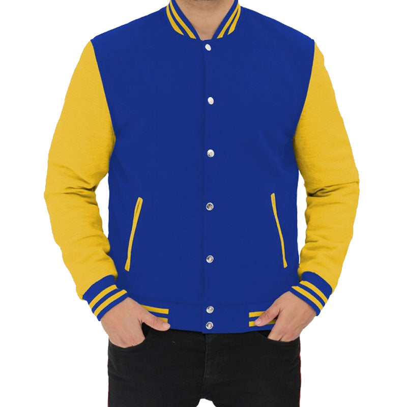 Shop Best Quality Blue And Yellow Baseball Style Varsity Jacket