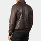 Buy Best Style Aaron Brown Leather Bomber Jacket For Men's