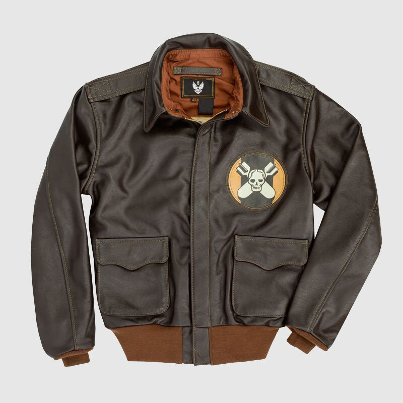 Purchase Best Style Aces and Eights Flight Brown Leather Jacket Special For Christmas Sale