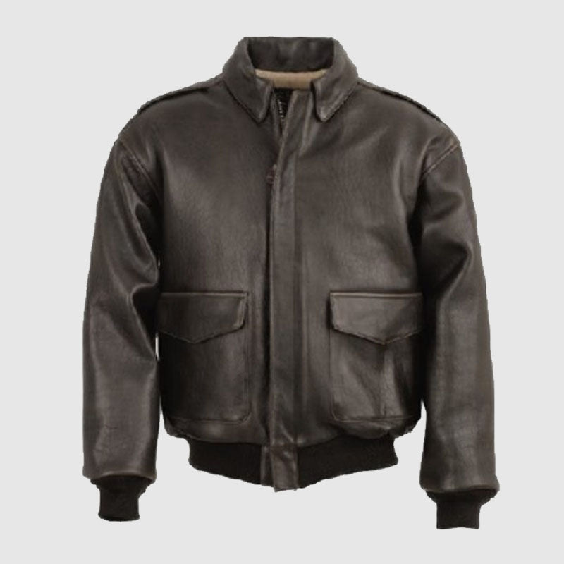 Buy Best Style Antique Lambskin A-2 Flight Brown Leather Jacket For Sale
