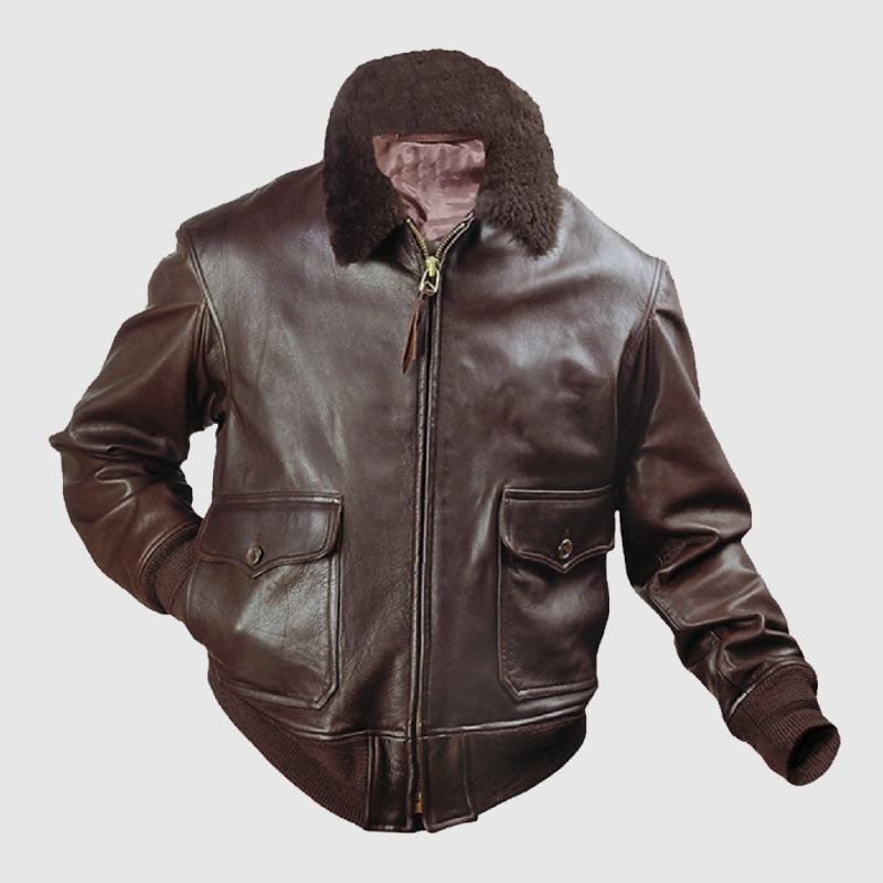 Buy Best Style Authentic G1 Us Naval Flight Brown Leather Jacket For Men
