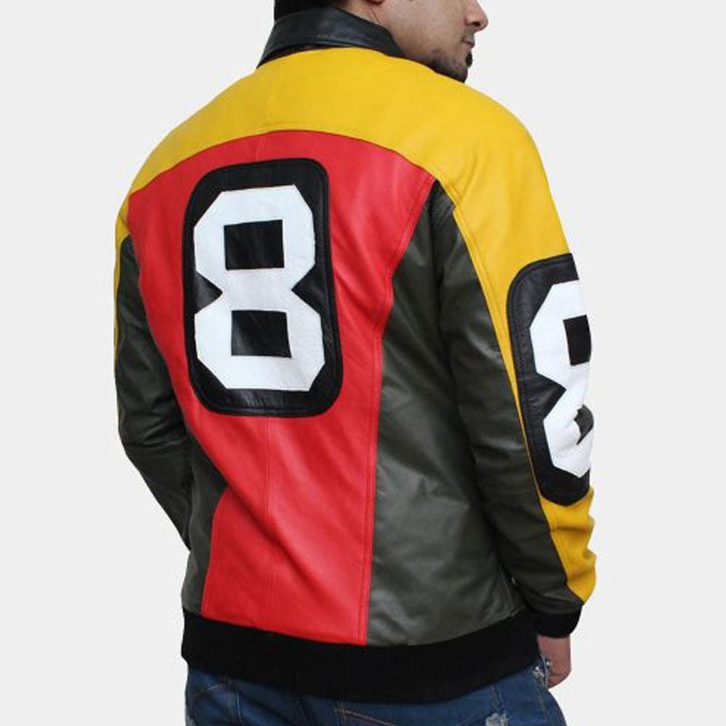 Buy Best Style Fashion 8 Ball Leather Bomber Jacket Shop Rfx Genuine Leather Jacket For Sale