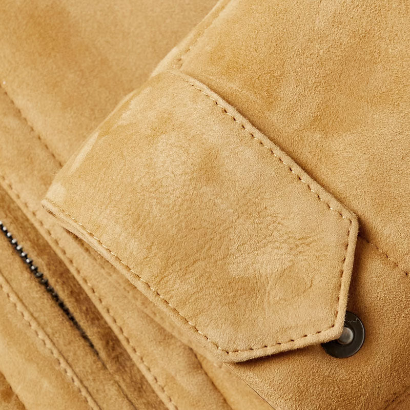 Buy Best Style Genuine Ravelstone Shearling-Lined Leather Suede Jacket For Sale