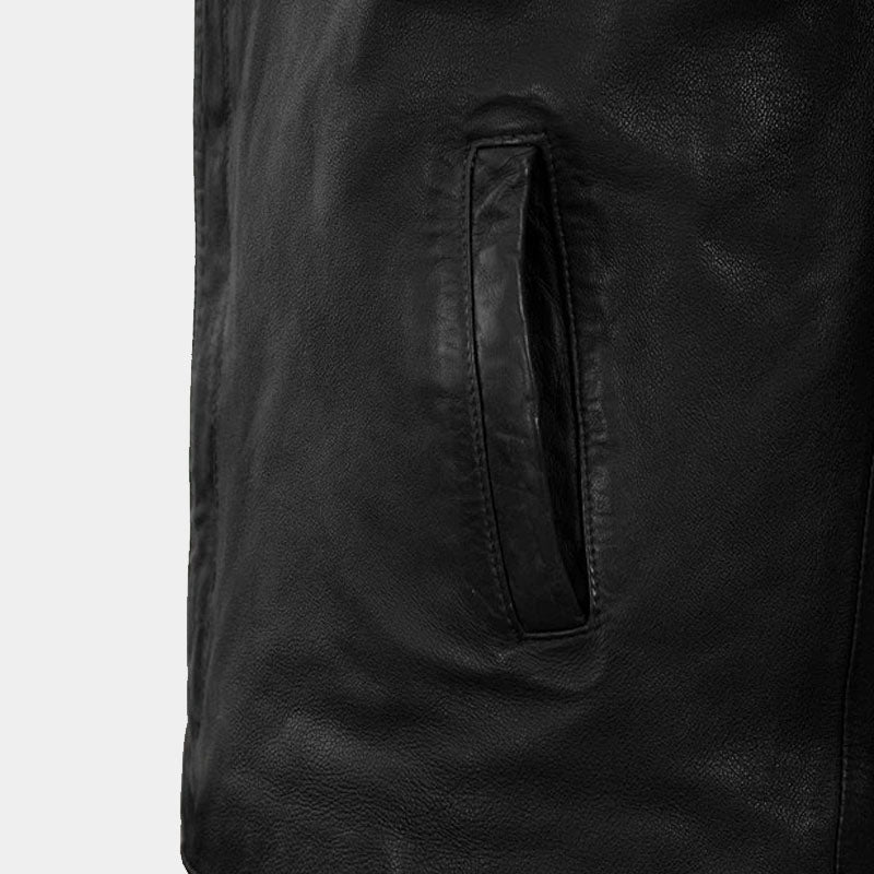 Buy Best Style Boys Genuine Leather Moto Road Black Biker Leather Jacket For Sale