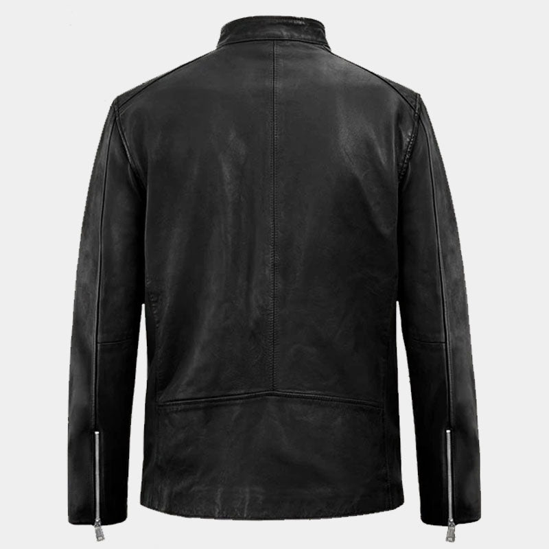 Buy Best Style Boys Genuine Leather Moto Road Black Biker Leather Jacket For Sale