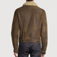 Buy Best Style Rfx Premium Brown Shearling Collar Trucker Jacket