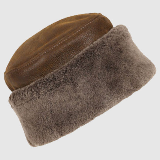 Buy Best Warm Whiskey Leather Danielle Sheepskin Hat For Sale