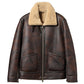 Buy Best Winter Warm Distressed Sheepskin Shearling B-3 Bomber Jacket For Christmas Sale