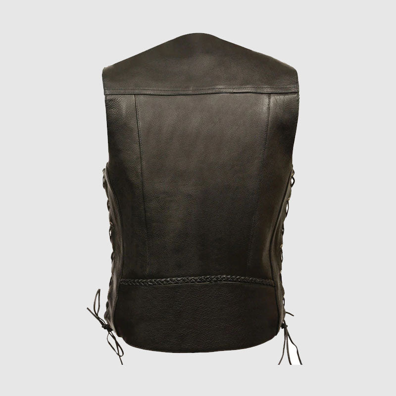 Buy Buffalo Snap Braided Side Lace Leather Vest For Mens