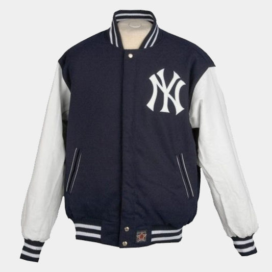 Buy Genuine Best Men's New York Yankees Reversible Wool Varsity Jacket For Sale