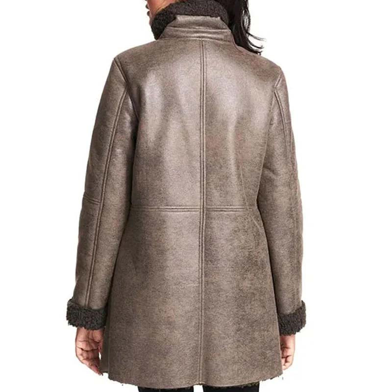 Buy Genuine Best Winter Sheepskin Emaya Brown Aviator Shearling Coat