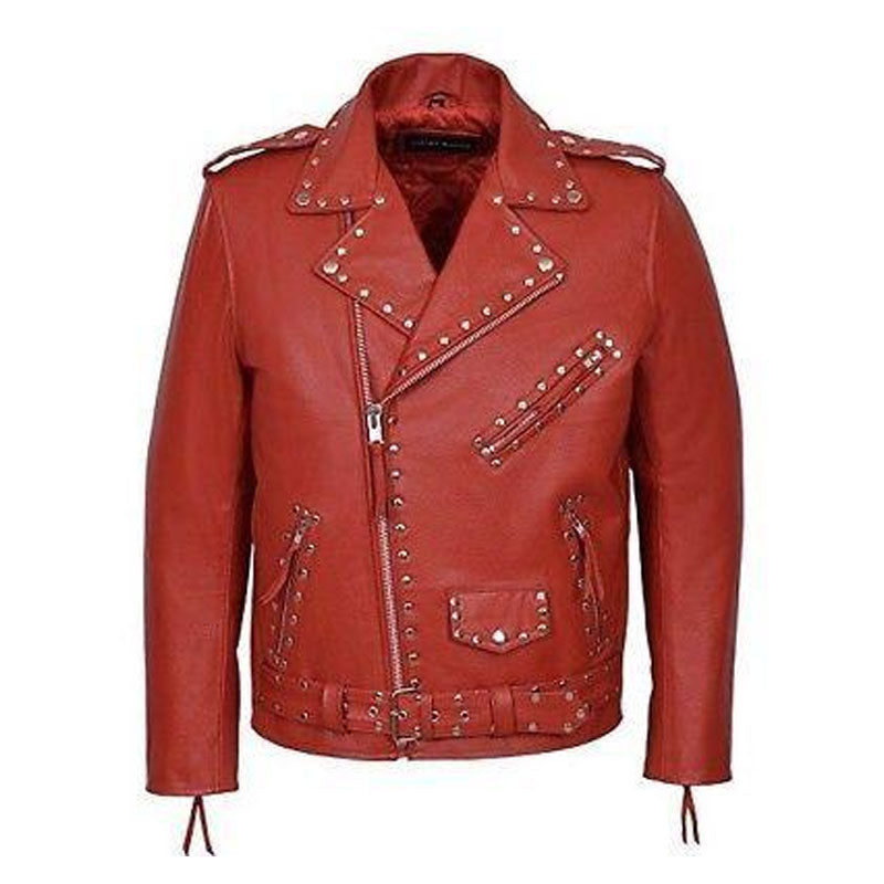 Shop High Quality Genuine Leather Studded Jacket For Sale