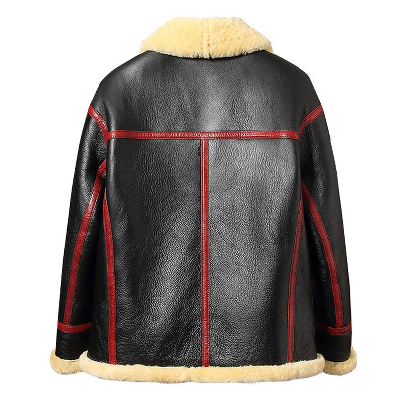 Buy Mens New Style Best Winter Vintage Sheepskin Shearling Flying Jacket For Christmas Sale