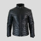 Quora Mens Bubble Puffer Leather Jacket For Sale 