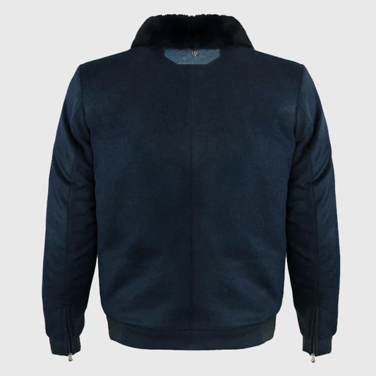 Buy Premium Quality Cashmere And Ostrich Leather Flight Jacket Men's For Sale