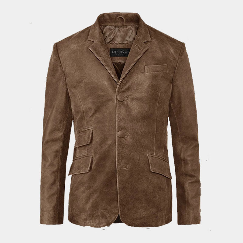 Buy Top Best High Quality Genuine Quaint Leather Blazer For Sale