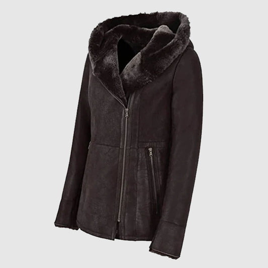Buy New Style Aviator Bomber Hooded Jacket Women Coat For Winter Season 