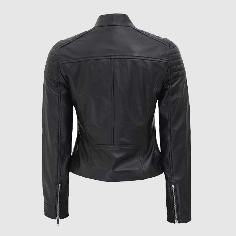 Carrie Womens Black Slim Fit Leather Jacket