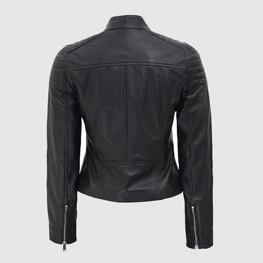 Carrie Womens Black Slim Fit Leather Jacket