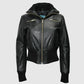 women black biker fashion leather jacket online shop