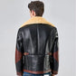 Denny Dora Men’s B3 Coat: Premium Natural Shearling Leather