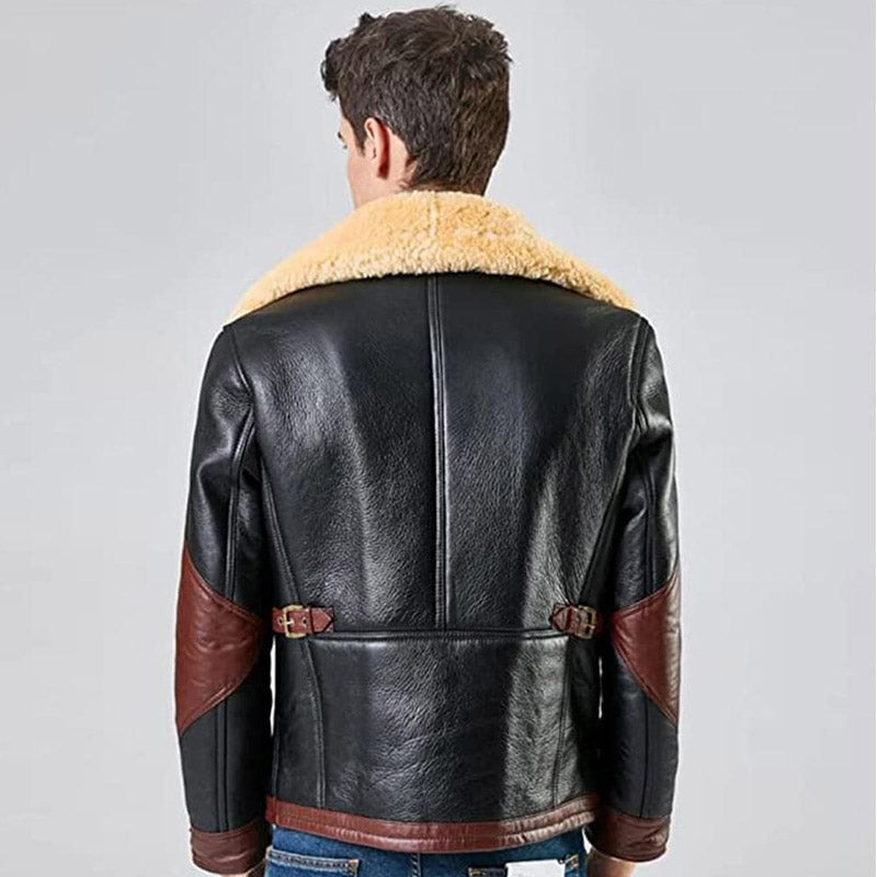 Denny Dora Men’s B3 Coat: Premium Natural Shearling Leather
