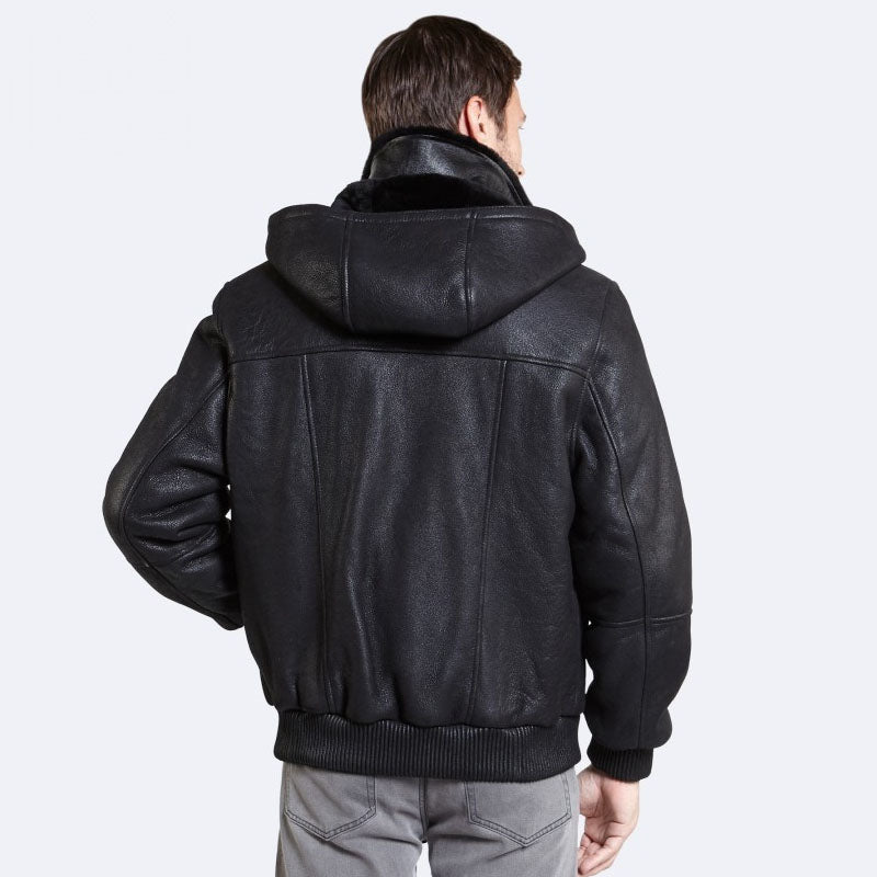 Edwin Black Sheepskin Jacket: Winter Sale at Rfx Leather