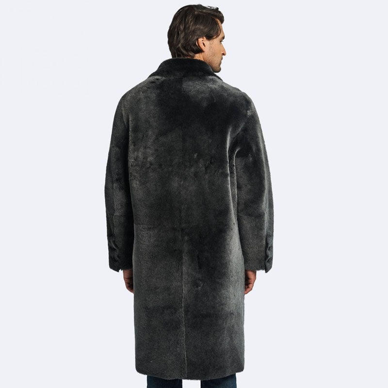 Explore Durham Reversible Black Shearling Leather Coat for Men
