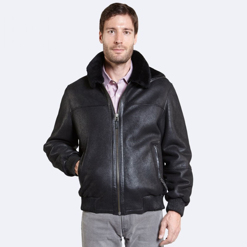 Get Edwin Black Sheepskin Jacket: Winter Offer at Rfx Leather
