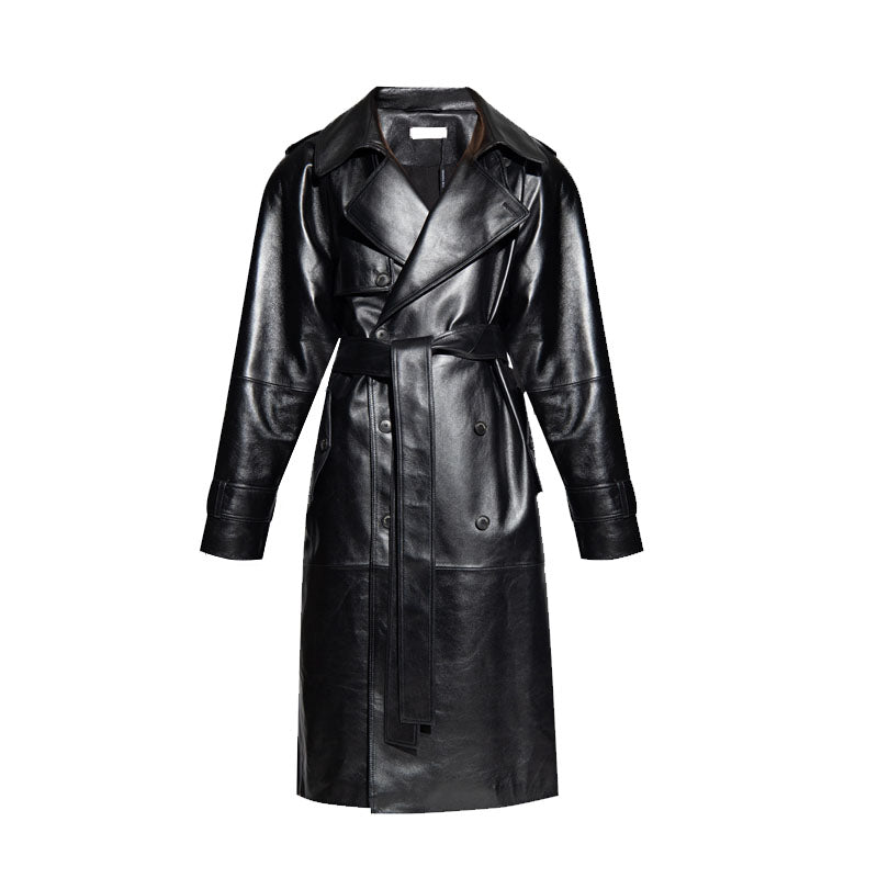 Buy Women Trench Leather Coat Online Shop