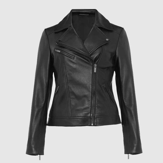 Ladies Black Leather Jacket