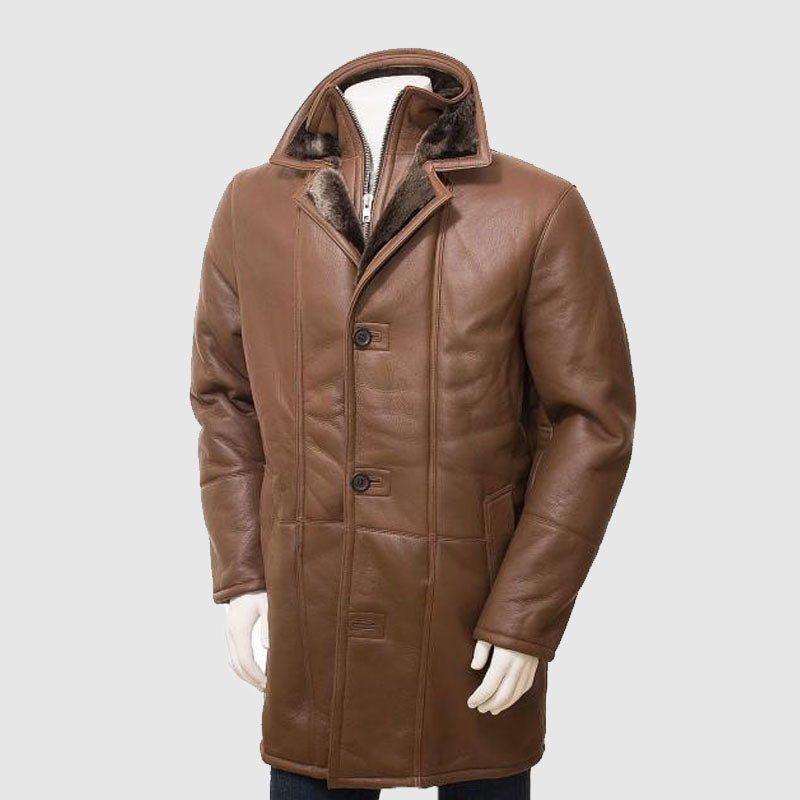 new brown mens leather coat online shop
