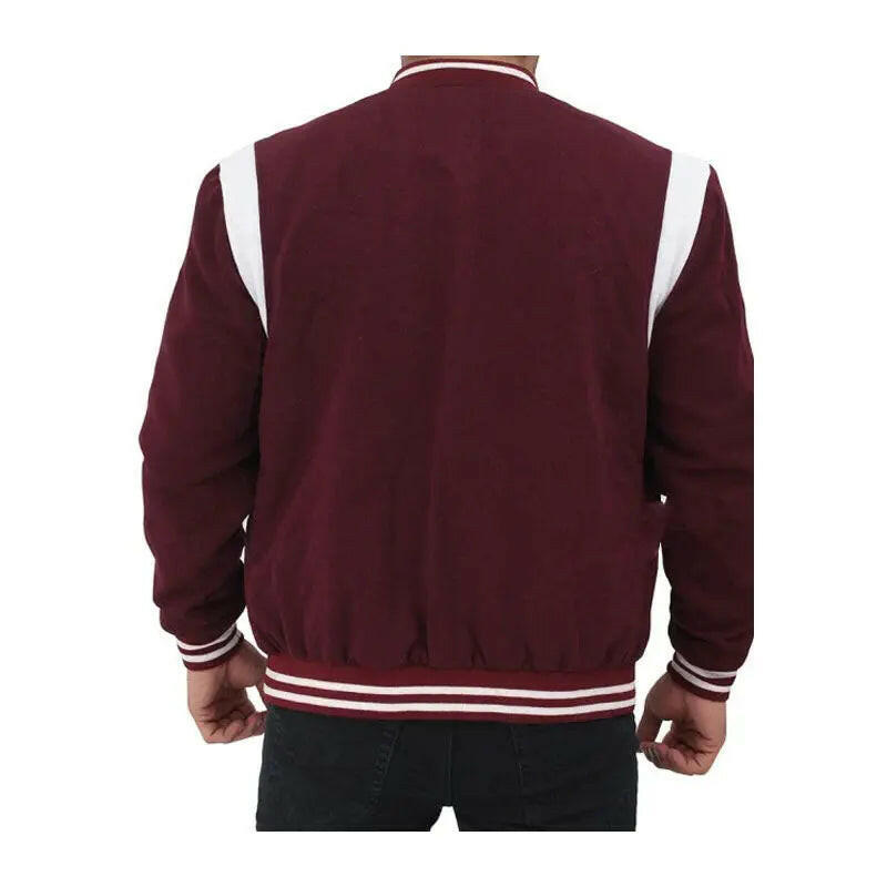 Maroon and White jacket for men  