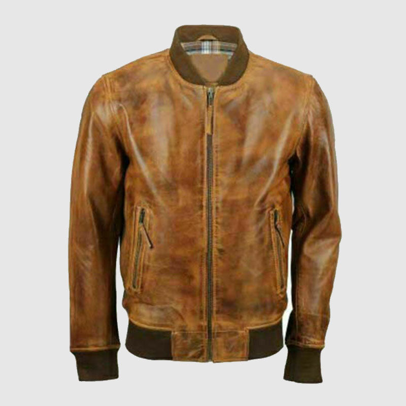 new mens distressed fashion leather jacket online shopp