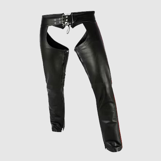 black mens leather chaps on sale 