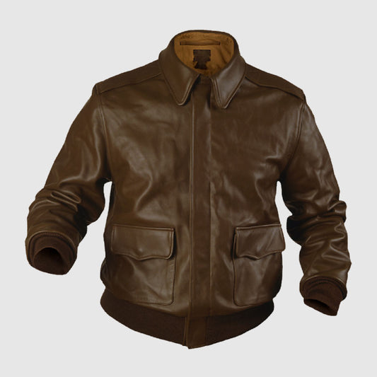 Purchase Men’s Authentic A2 Chocolate Brown Leather Flight Pilot Jacket For Sale
