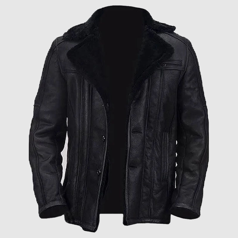 new mens sheepskin leather coat 