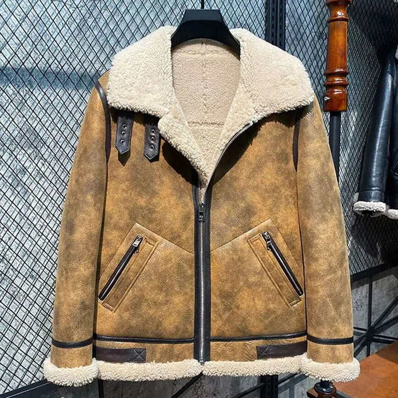 Men’s Best Winter Sheepskin Coat Men’s Real Sheepskin Jacket For Sale