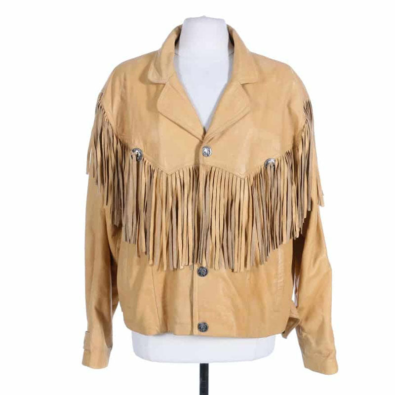 Men's Buy Genuine Fashion Western Cowboy Leather Jacket Fringe and Beaded For Sale