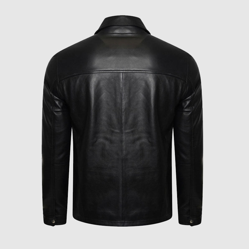 black mens leather jacket shop