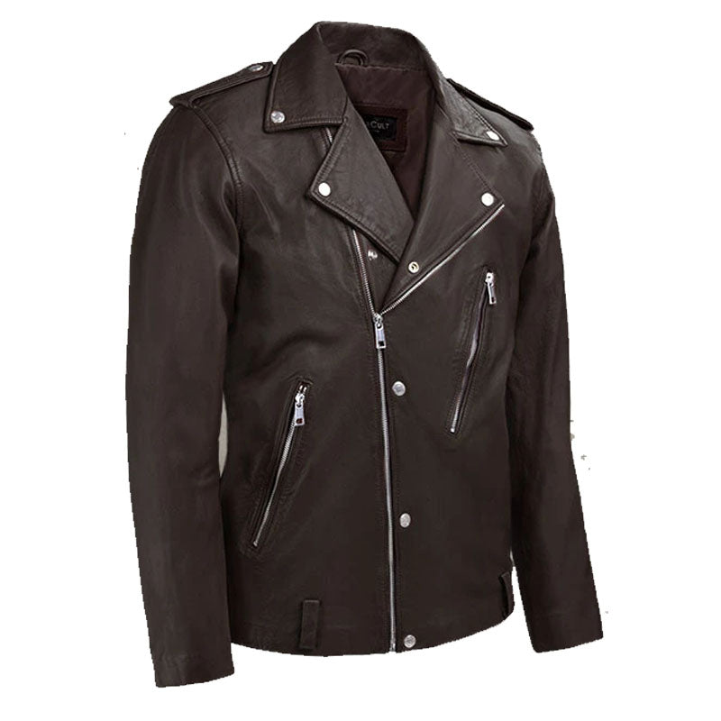 Mens Buy Best Fashion Style Genuine Beast Brown Biker Leather Jacket