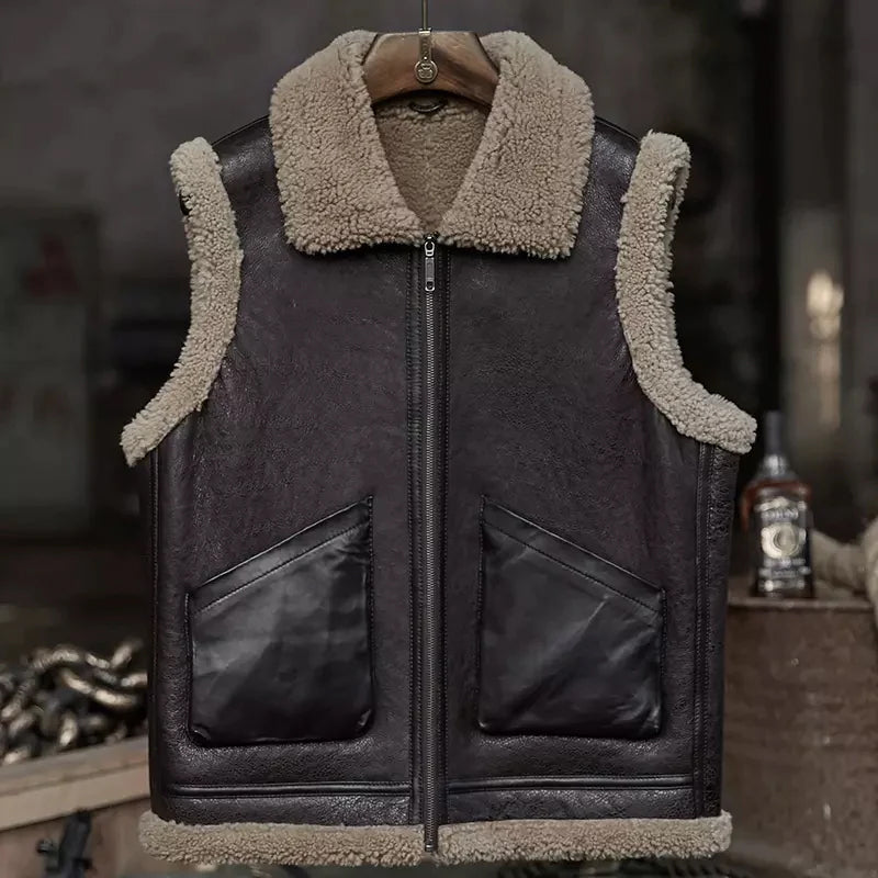 Discountable Prize Best Looking Dark Brown Leather Shearling Vest