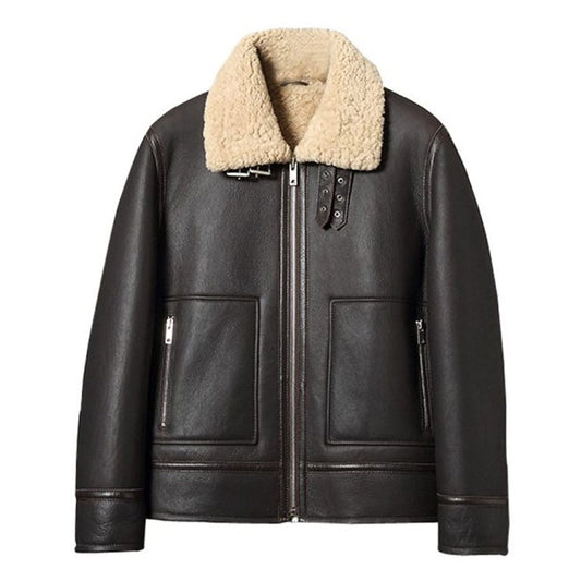 Buy Mens Best Winter Old School Shearling Aviator Leather Jacket For Sale Christmas