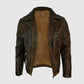 mens brown leather fashion jacket for sale