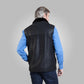 Buy Best Black Mens Shearling Leather Vest For Sale