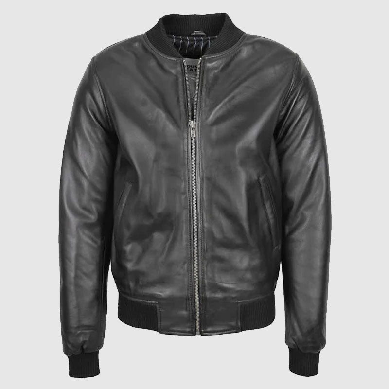 slim fit leather bomber jacket shop for mens 