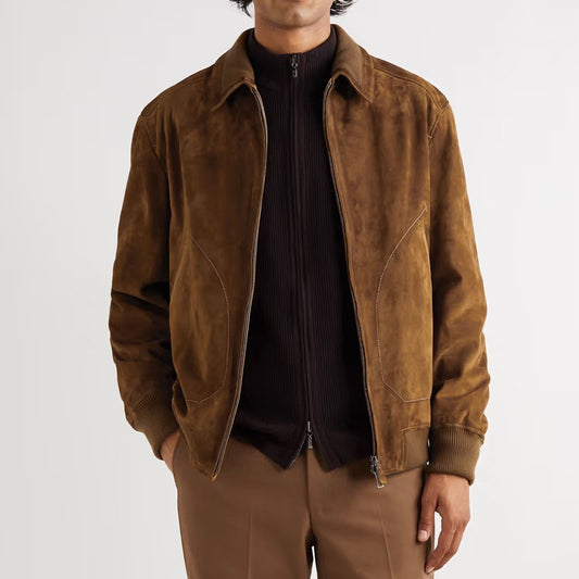 Mens Purchase Best New Look Style Fashion Kent Suede Bomber Leather Jacket For Christmas Sale