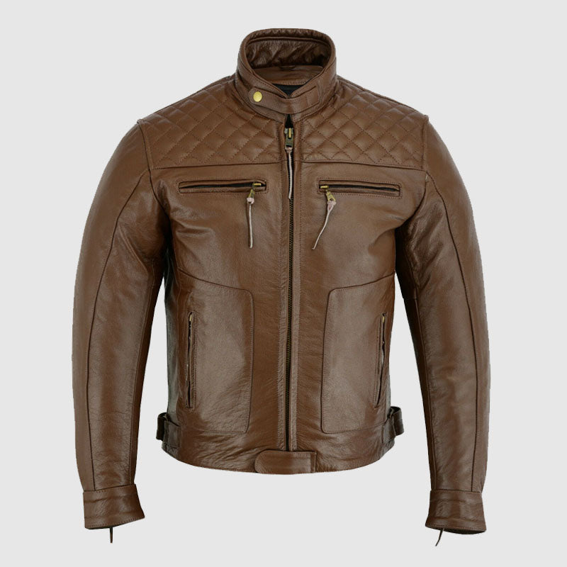 new mens brown fashion leather jacket shop